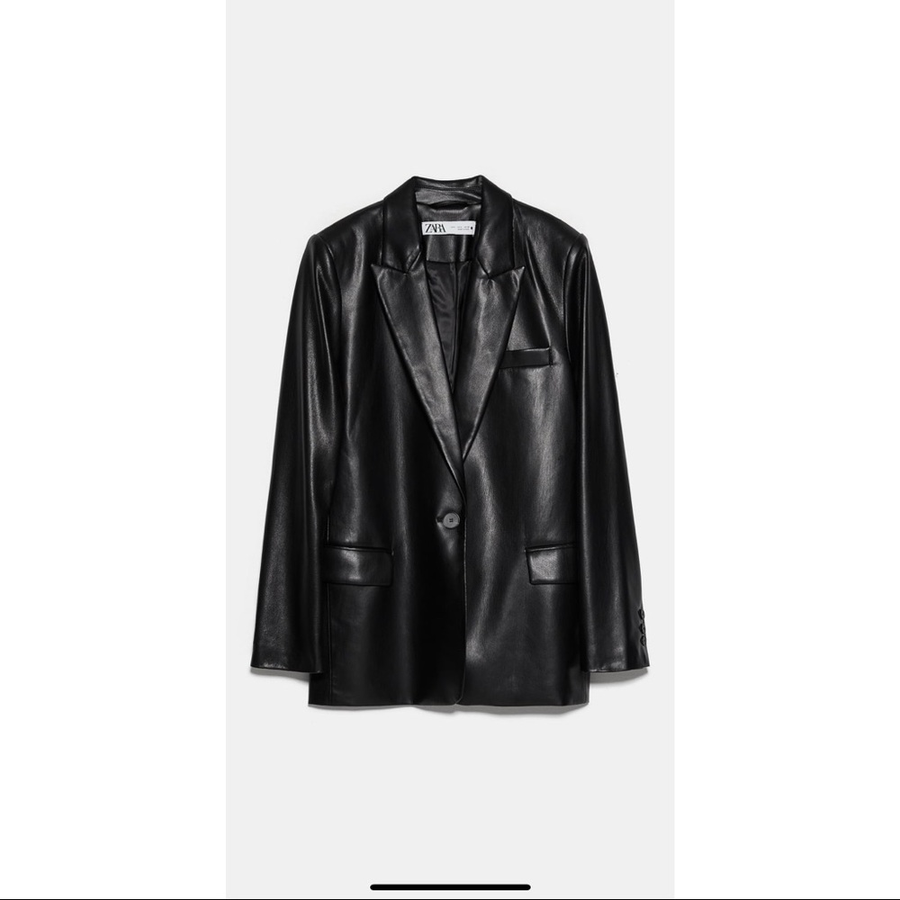 Zara Faux Leather Blazer
